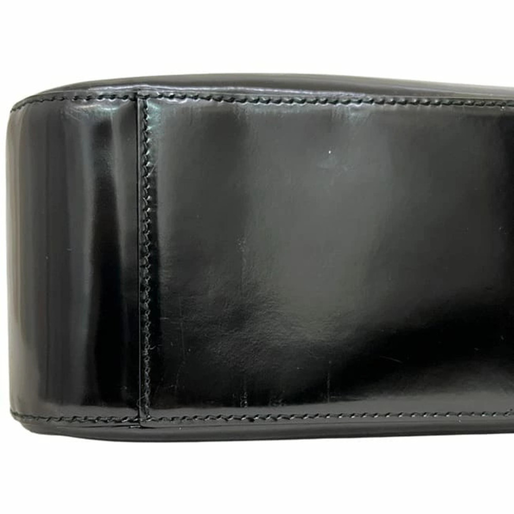 Celine Shoulder Bag Black Leather F Logo Perforated Closure Shoulder - Picture 6 of 10